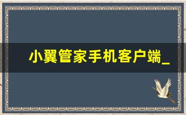 小翼管家手机客户端_小翼管家是电信还是移动