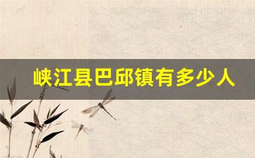 峡江县巴邱镇有多少人口_峡江县人口总数2023年多少