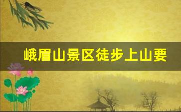 峨眉山景区徒步上山要多久_峨眉山主要景点