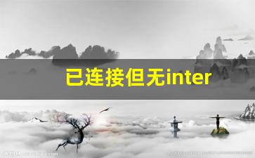 已连接但无internet访问