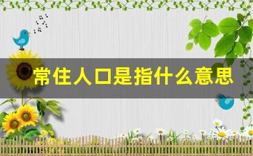 常住人口是指什么意思啊_为什么户籍人口大于常住人口