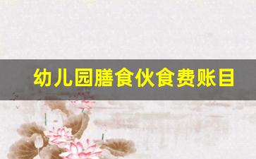 幼儿园膳食伙食费账目_幼儿园幼儿伙食费账目表