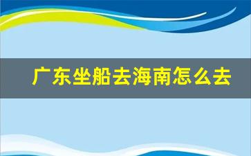 广东坐船去海南怎么去_上海到三亚自驾游攻略及费用