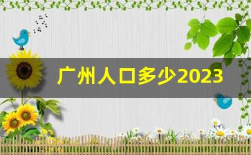 广州人口多少2023_2023广州市户籍人口有多少