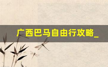 广西巴马自由行攻略_西安去巴马最佳方案