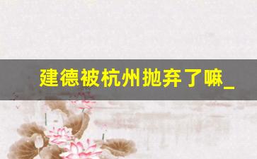 建德被杭州抛弃了嘛_浙江科技大学搬迁建德