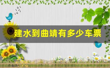 建水到曲靖有多少车票_建水到罗平的汽车时刻表