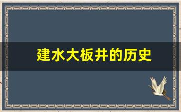 建水大板井的历史