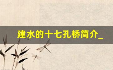 建水的十七孔桥简介_建水仙人桥简介