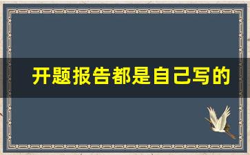 开题报告都是自己写的吗