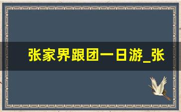 张家界跟团一日游_张家界一日团能报吗