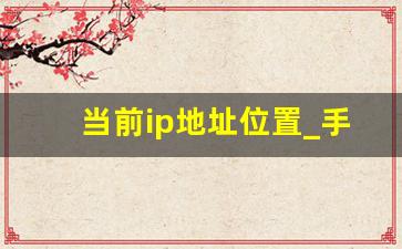 当前ip地址位置_手机ip查询