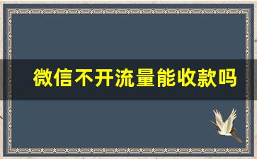 微信不开流量能收款吗_微信收付款没网怎么解决