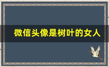 微信头像是树叶的女人_为什么不能用树做头像