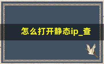 怎么打开静态ip_查看网络静态IP的方法