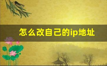 怎么改自己的ip地址_如何改IP地址