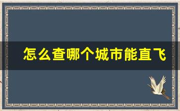 怎么查哪个城市能直飞