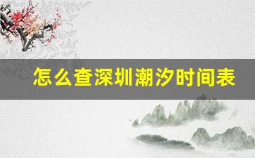 怎么查深圳潮汐时间表_深圳潮汐表查询今日