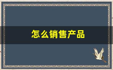 怎么销售产品