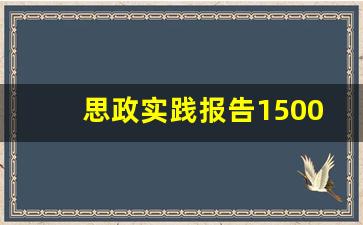 思政实践报告1500字大学篇_思政社会实践报告5000字