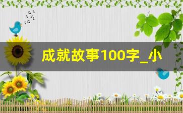 成就故事100字_小成就故事200字