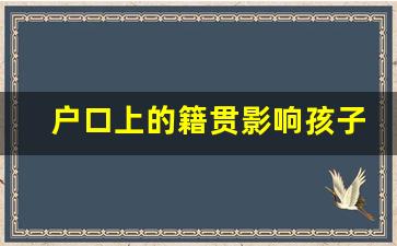 户口上的籍贯影响孩子以后上学吗_孩子上女方户口籍贯跟谁