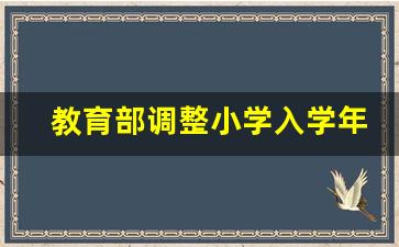 教育部调整小学入学年龄