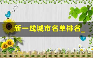 新一线城市名单排名_合肥是新一线城市了吗