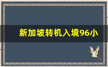 新加坡转机入境96小时_樟宜机场转机需要过境签吗