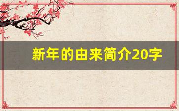 新年的由来简介20字_新年内容资料