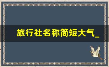 旅行社名称简短大气_文化旅游公司名字创意