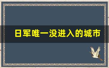 日军唯一没进入的城市