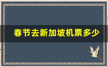 春节去新加坡机票多少钱一张_去新加坡机票价格