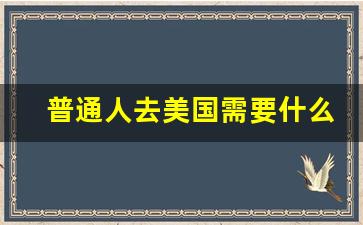 普通人去美国需要什么条件