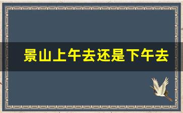 景山上午去还是下午去好