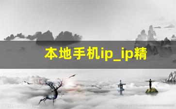 本地手机ip_ip精确查询位置