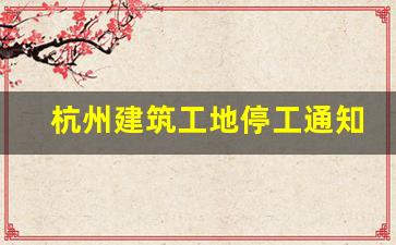 杭州建筑工地停工通知_迎接大运会停工通知