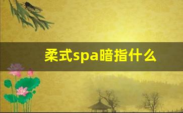 柔式spa暗指什么