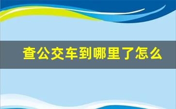 查公交车到哪里了怎么查