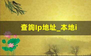 查詢Ip地址_本地ip地址怎么查询