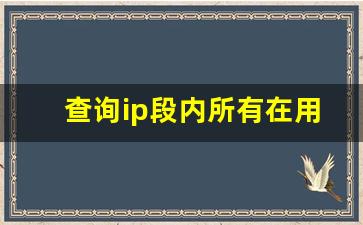 查询ip段内所有在用ip_当前ip地址位置