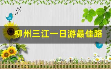 柳州三江一日游最佳路线_柳州一日游最佳路线图