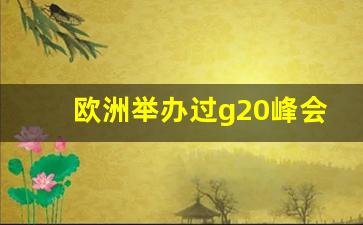 欧洲举办过g20峰会吗