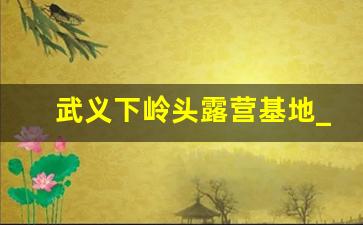 武义下岭头露营基地_武义网红打卡地