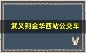 武义到金华西站公交车途径