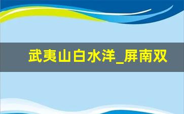 武夷山白水洋_屏南双溪白水洋