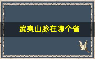 武夷山脉在哪个省