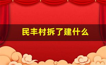 民丰村拆了建什么