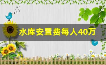 水库安置费每人40万能拿到吗_水库搬迁有没有人口补偿