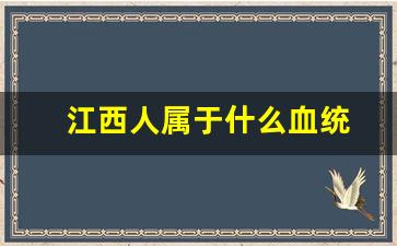 江西人属于什么血统